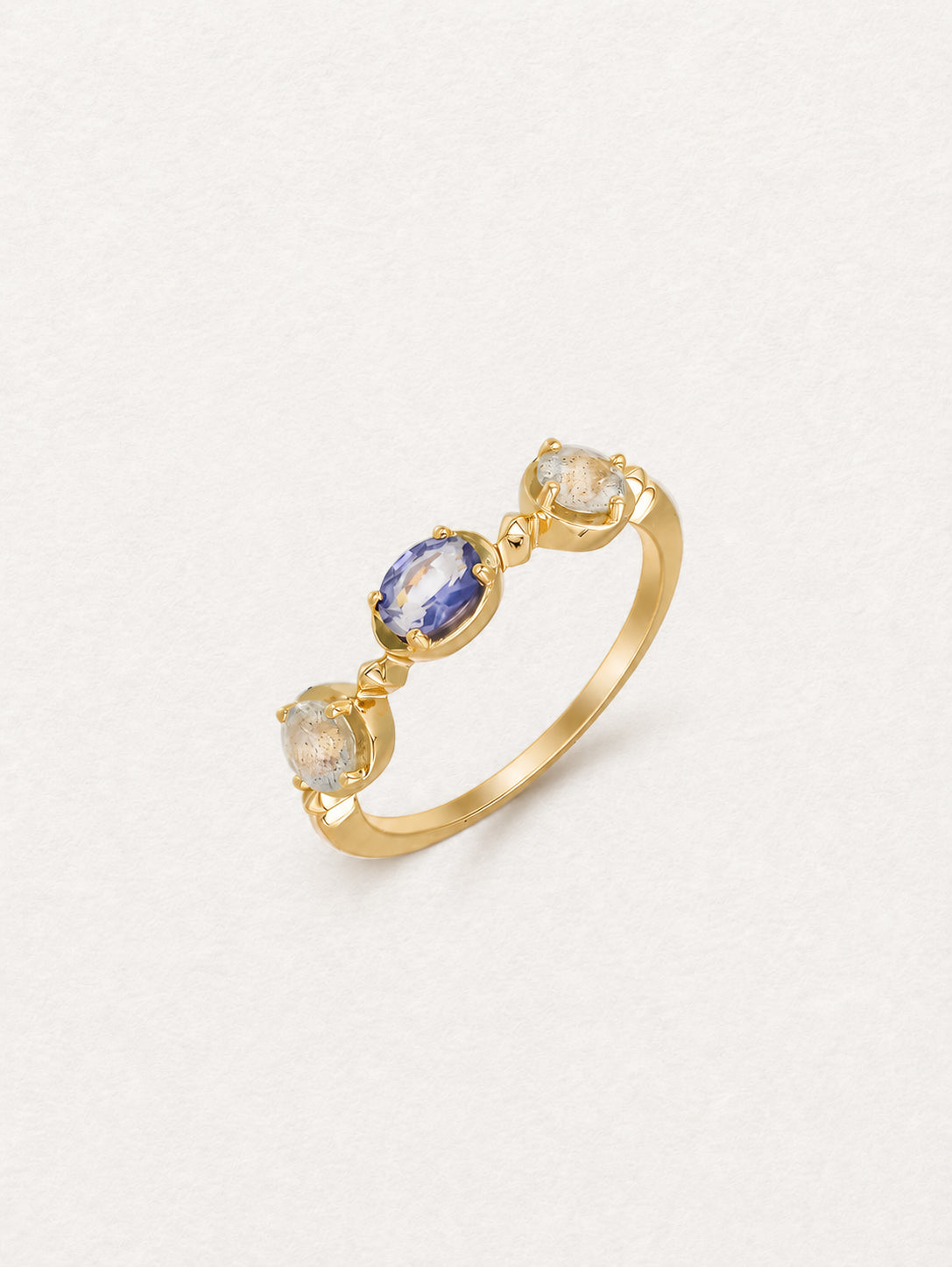 Bonbon Iolite Ring with Labradorite