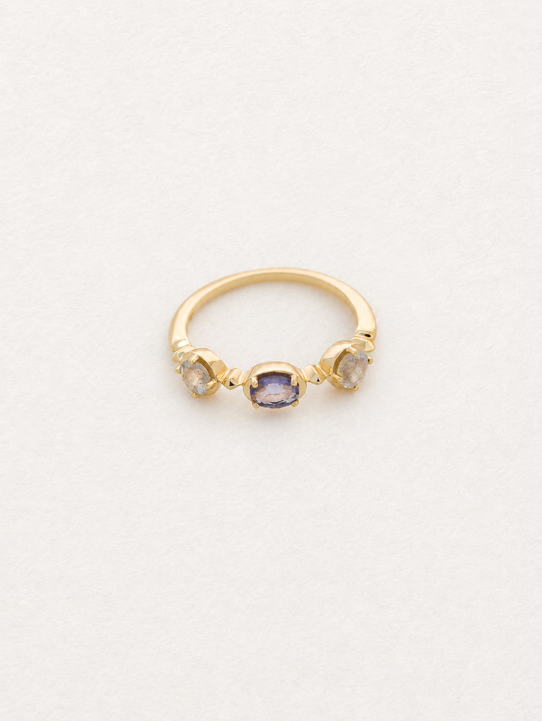 Bonbon Iolite Ring with Labradorite