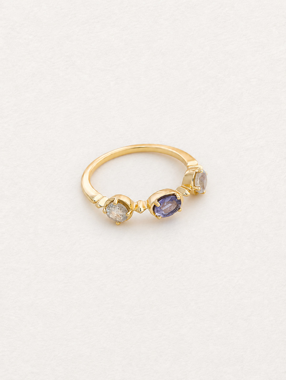 Bonbon Iolite Ring with Labradorite