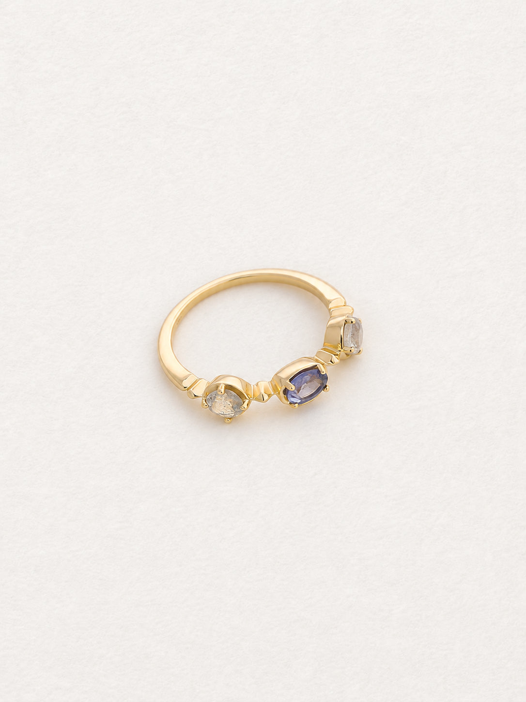 Bonbon Iolite Ring with Labradorite