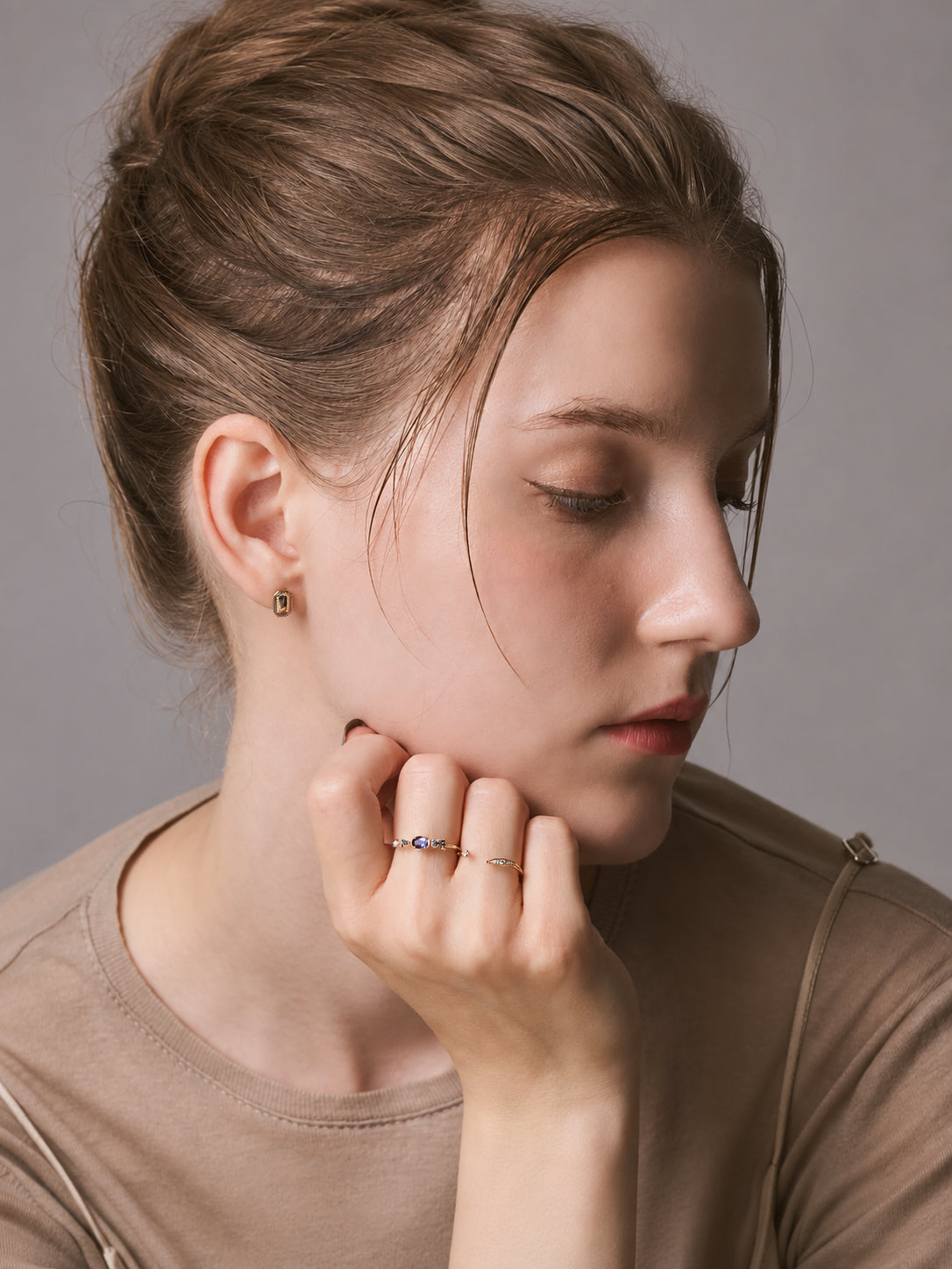 Bonbon Iolite Ring with Pearl