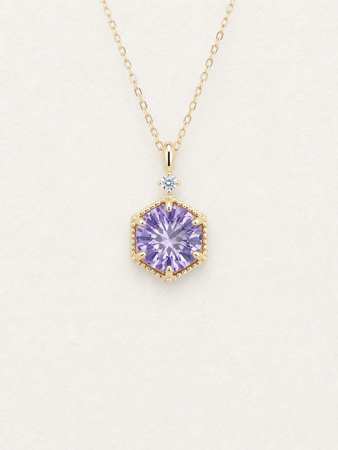 Firework-Cut Amethyst Pendant