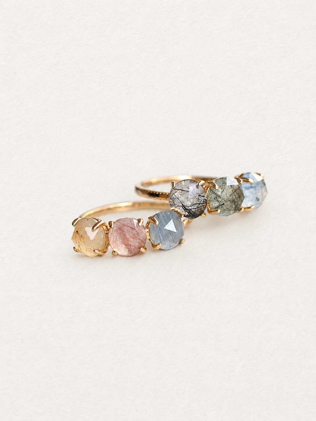 Bonbon Tri-Color Rutilated Quartz Ring Christmas Limited Edition