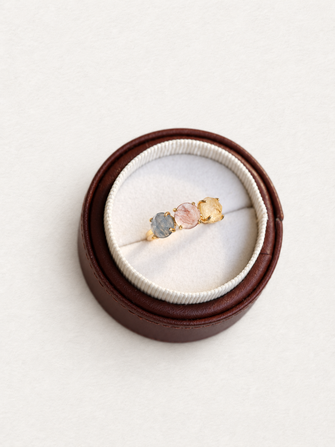 Bonbon Tri-Color Rutilated Quartz Ring Christmas Limited Edition