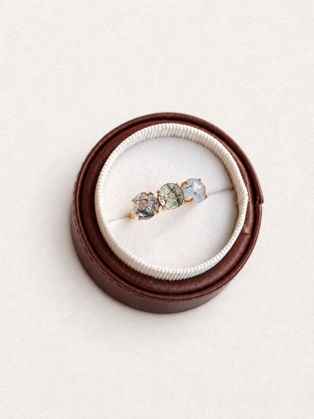 Bonbon Tri-Color Rutilated Quartz Ring Christmas Limited Edition