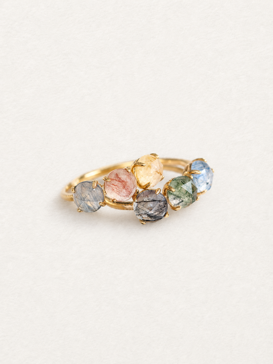Bonbon Tri-Color Rutilated Quartz Ring Christmas Limited Edition