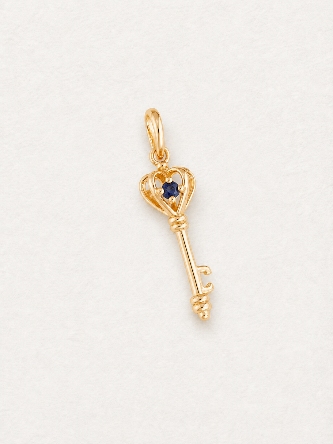 Sapphire Moissanite Reversible Key Pendant