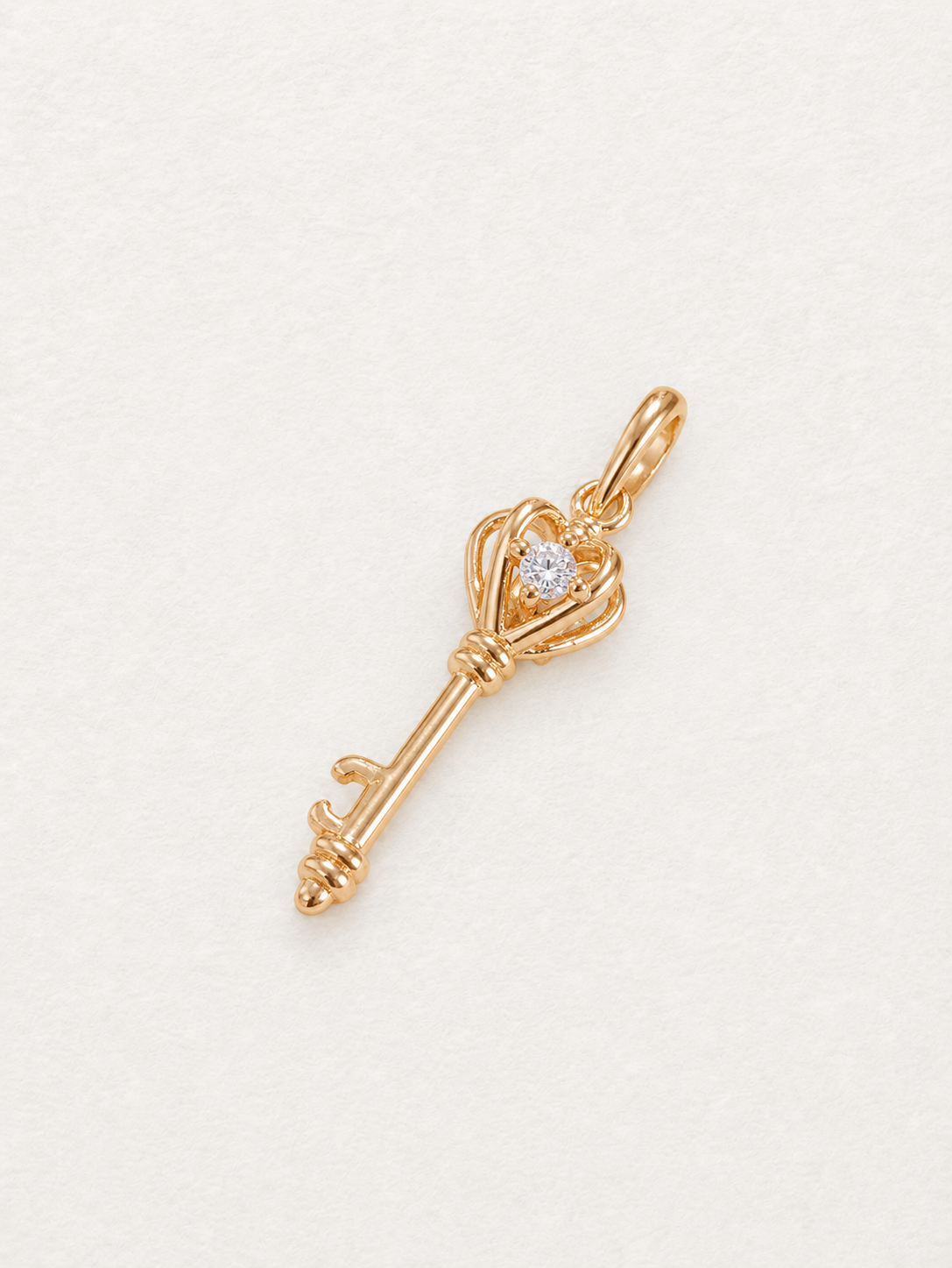 Sapphire Moissanite Reversible Key Pendant
