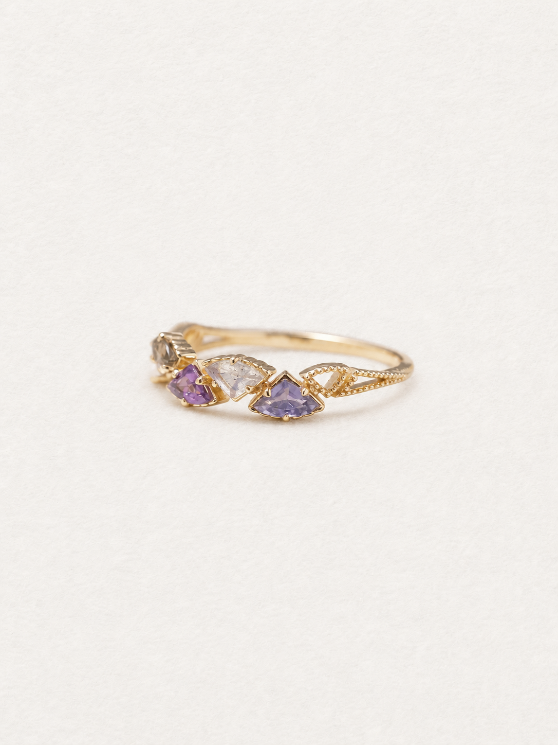 Bonbon Triangle-Cut Multi-Gemstone Ring