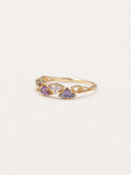 Bonbon Triangle-Cut Multi-Gemstone Ring