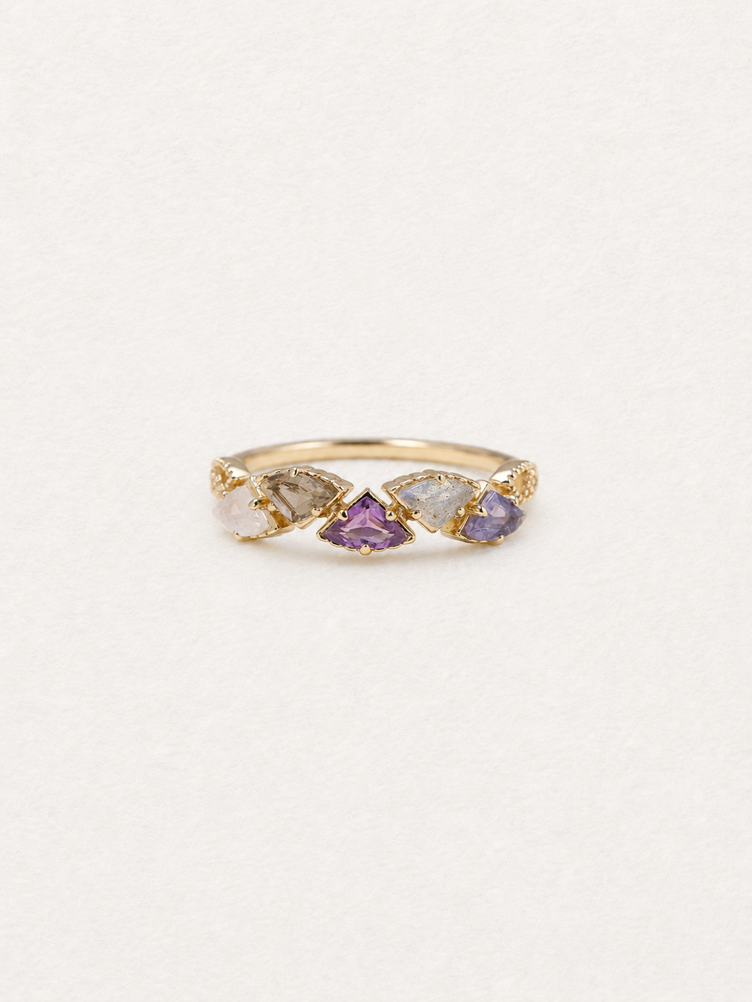Bonbon Triangle-Cut Multi-Gemstone Ring