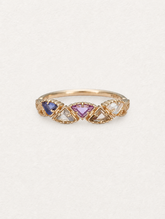 Bonbon Triangle-Cut Multi-Gemstone Ring