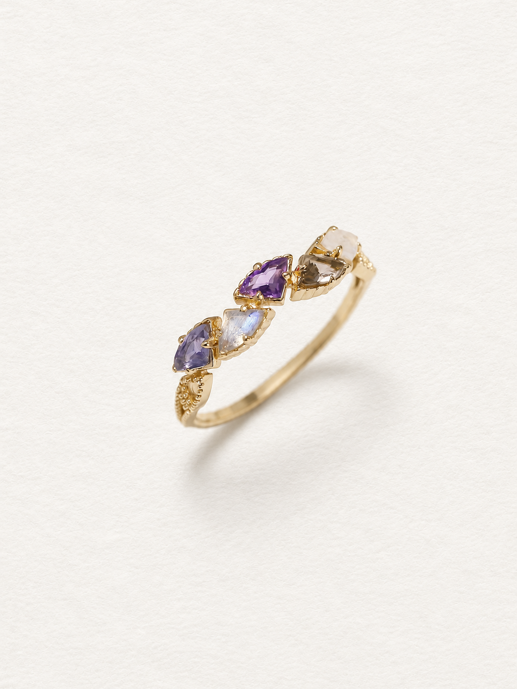 Bonbon Triangle-Cut Multi-Gemstone Ring