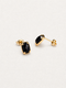 Geometric Black Agate Stud Earrings