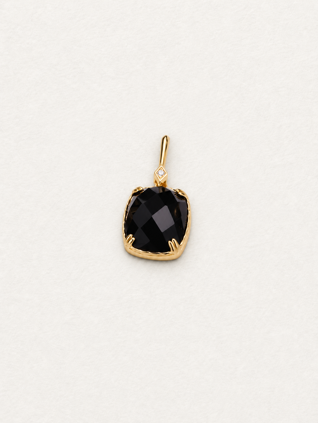 Geometric Black Agate Pendant