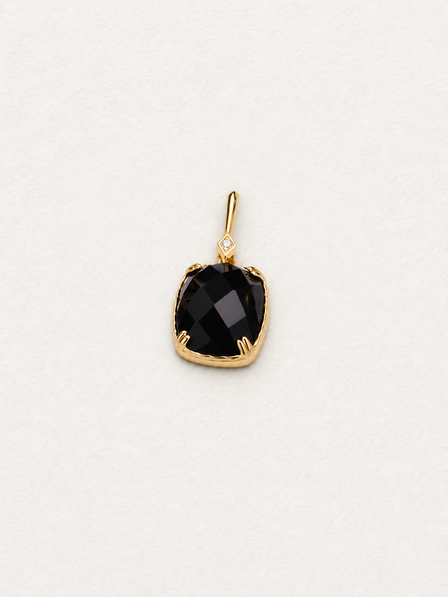 Geometric Black Agate Pendant