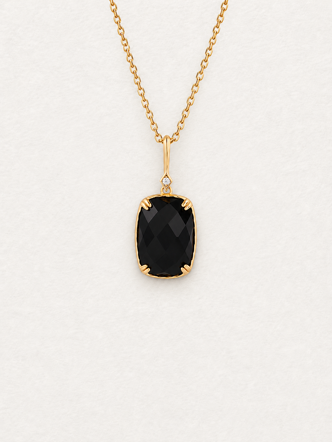 Geometric Black Agate Pendant