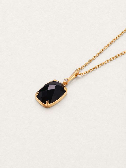 Pendentif géométrique en agate noire