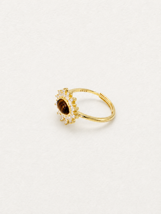 Sunburst – Bague en œil-de-tigre