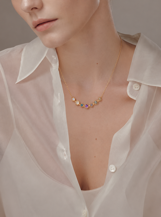 Collar de cinco piedras preciosas Bonbon