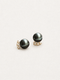 Black Pearl Petal Stud Earrings
