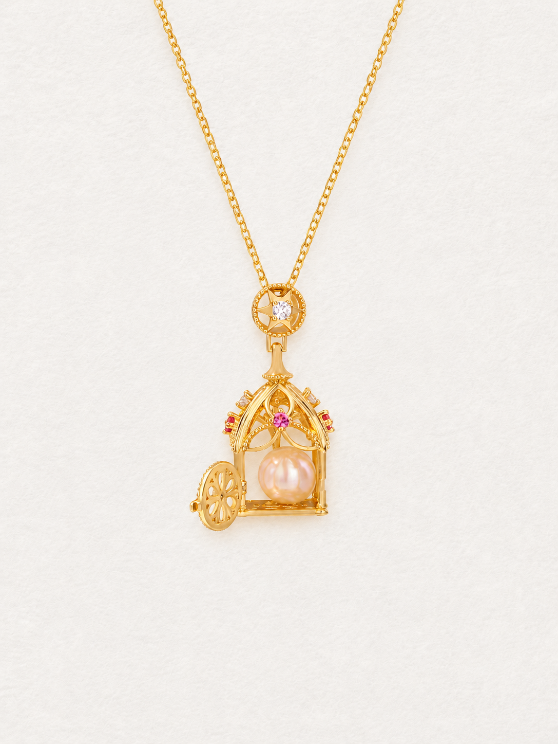 Pumpkin Carriage Locket Pendant