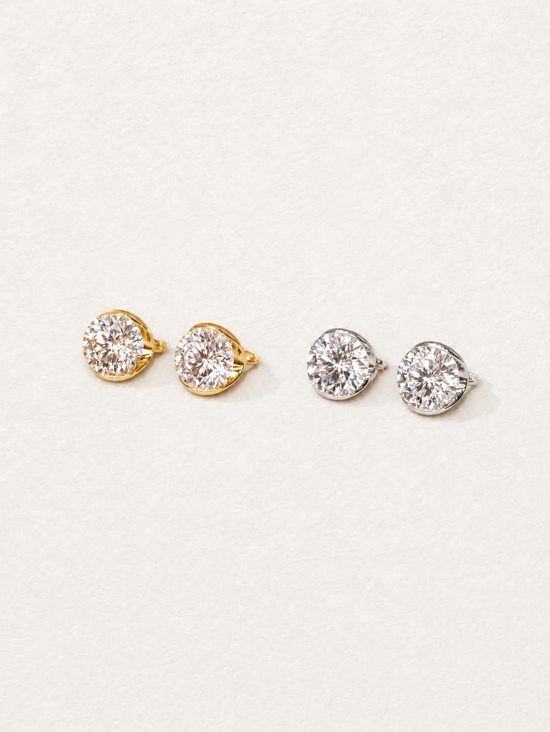 Two-Carat Round-Cut Huggie Earrings