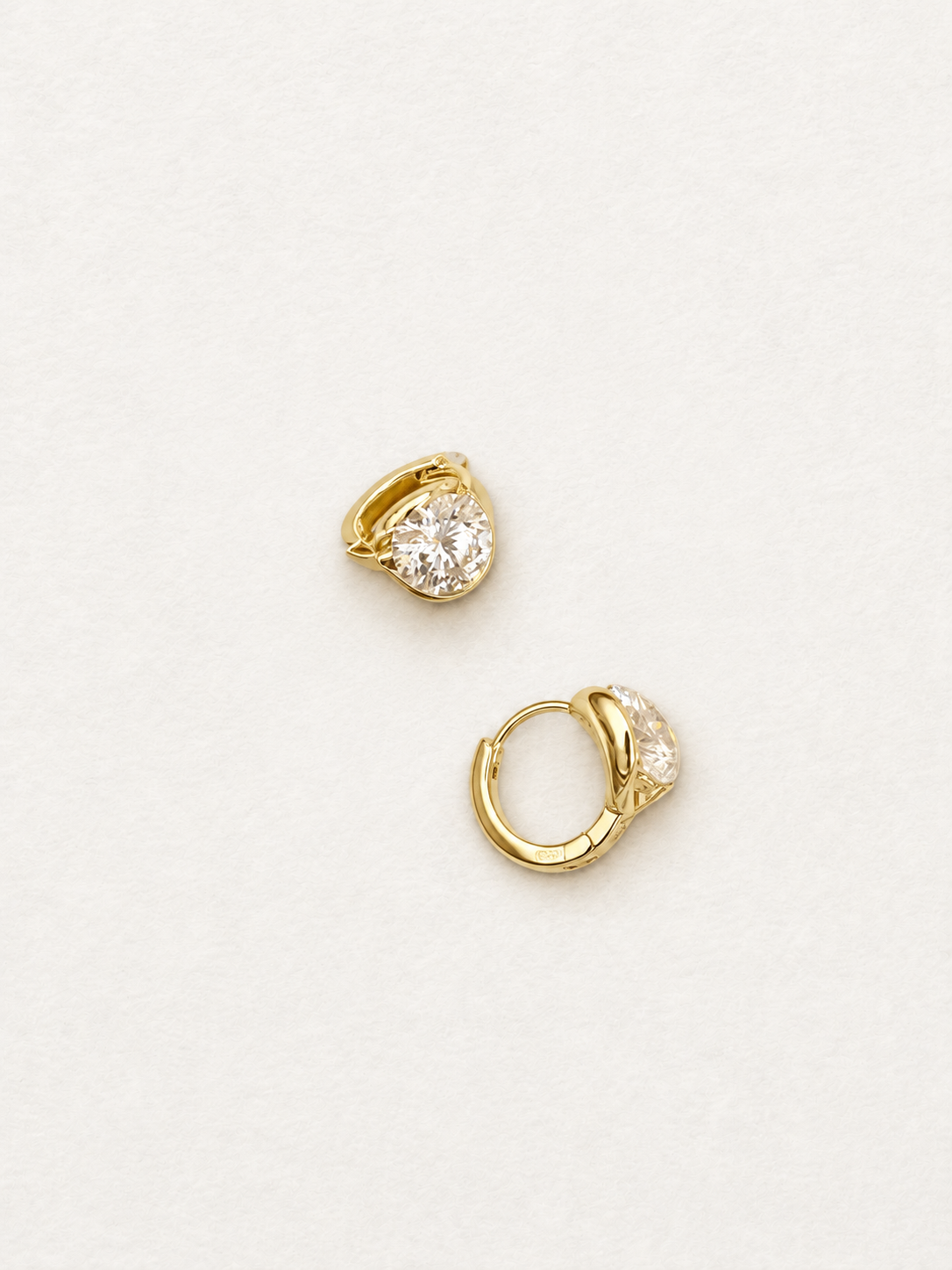 Two-Carat Round-Cut Huggie Earrings
