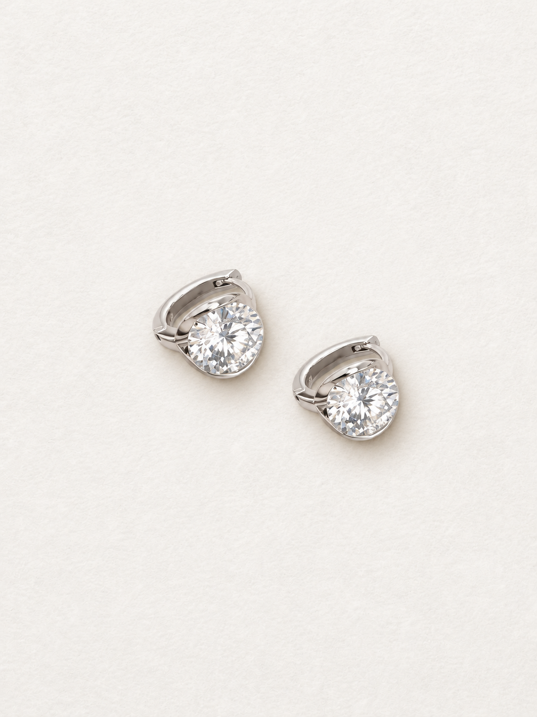 Two-Carat Round-Cut Huggie Earrings