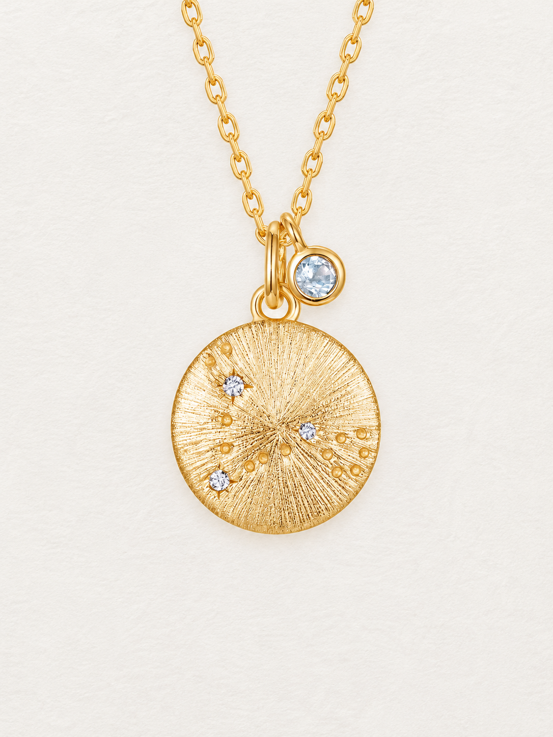 Pisces Aquamarine Zodiac Necklace