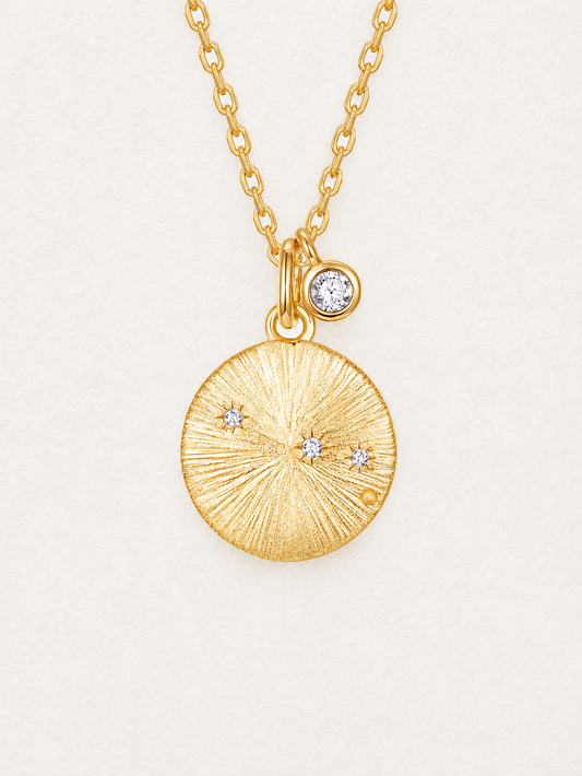 Aries White Zircon Zodiac Necklace