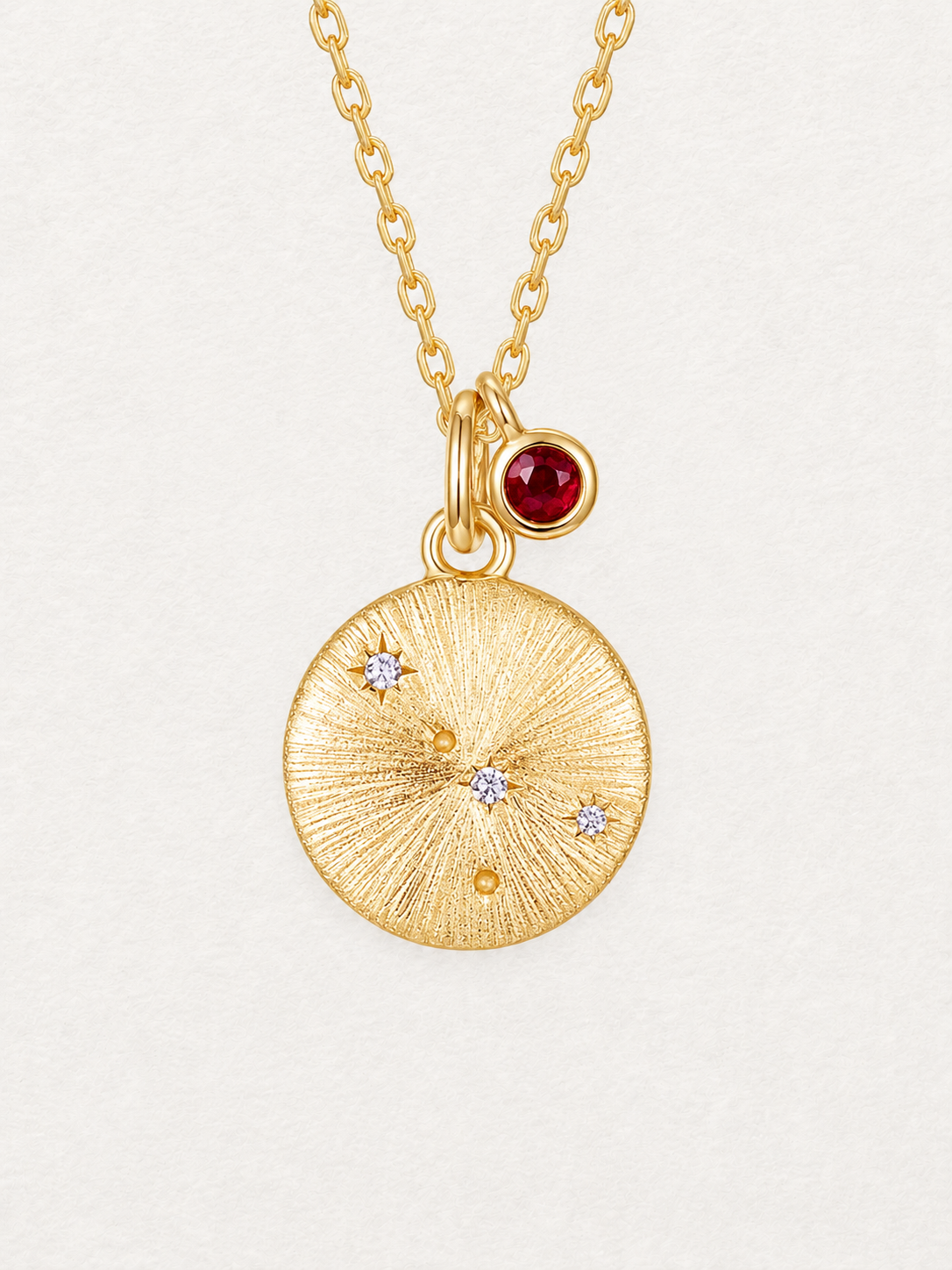 Cancer Ruby Zodiac Necklace