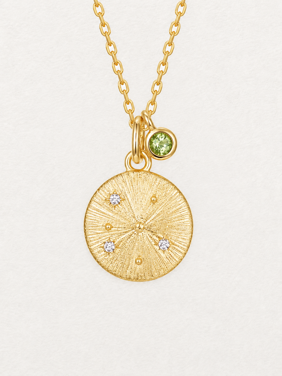 Leo Peridot Zodiac Necklace