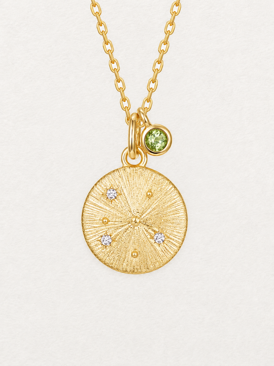 Leo Peridot Zodiac Necklace