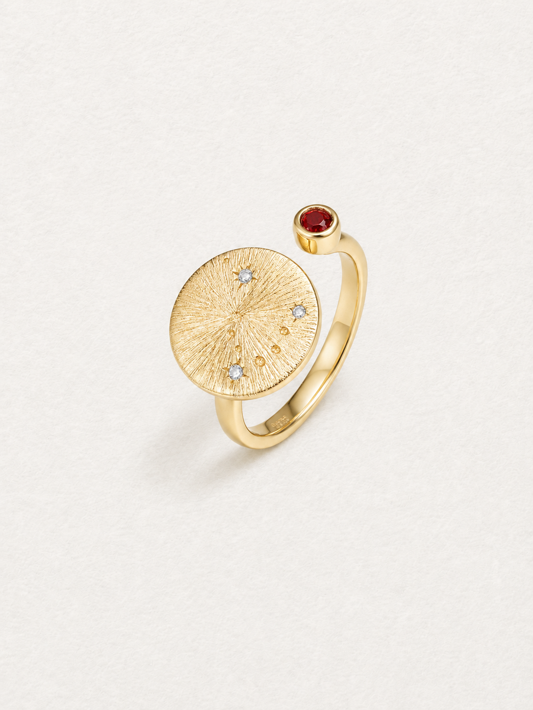Capricorn Garnet Zodiac Ring