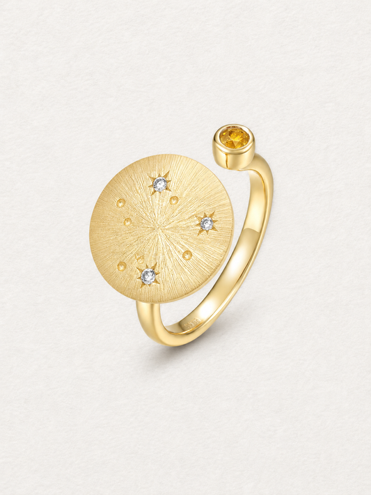 Scorpio Citrine Zodiac Ring