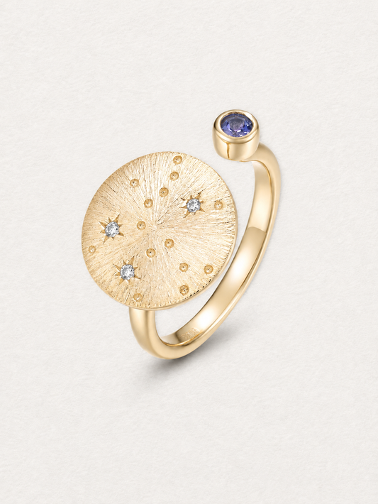 Sagittarius Tanzanite Zodiac Ring