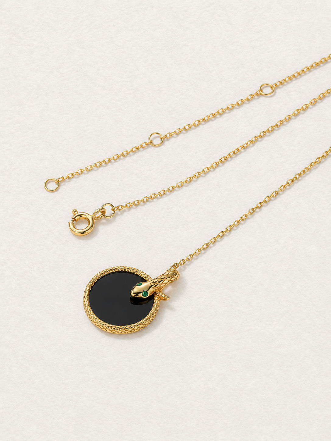 Serpent Black Agate Necklace