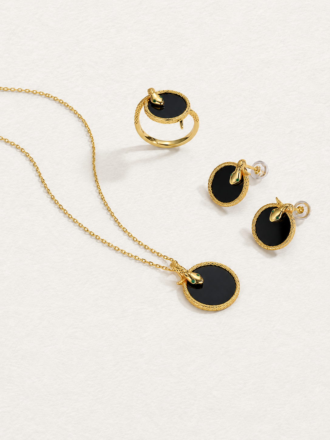 Serpent Black Agate Necklace