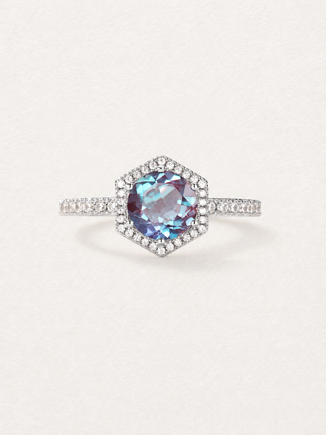 Geometric Alexandrite Ring