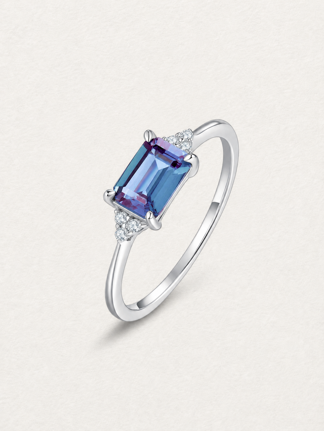 Emerald-Cut Alexandrite Ring