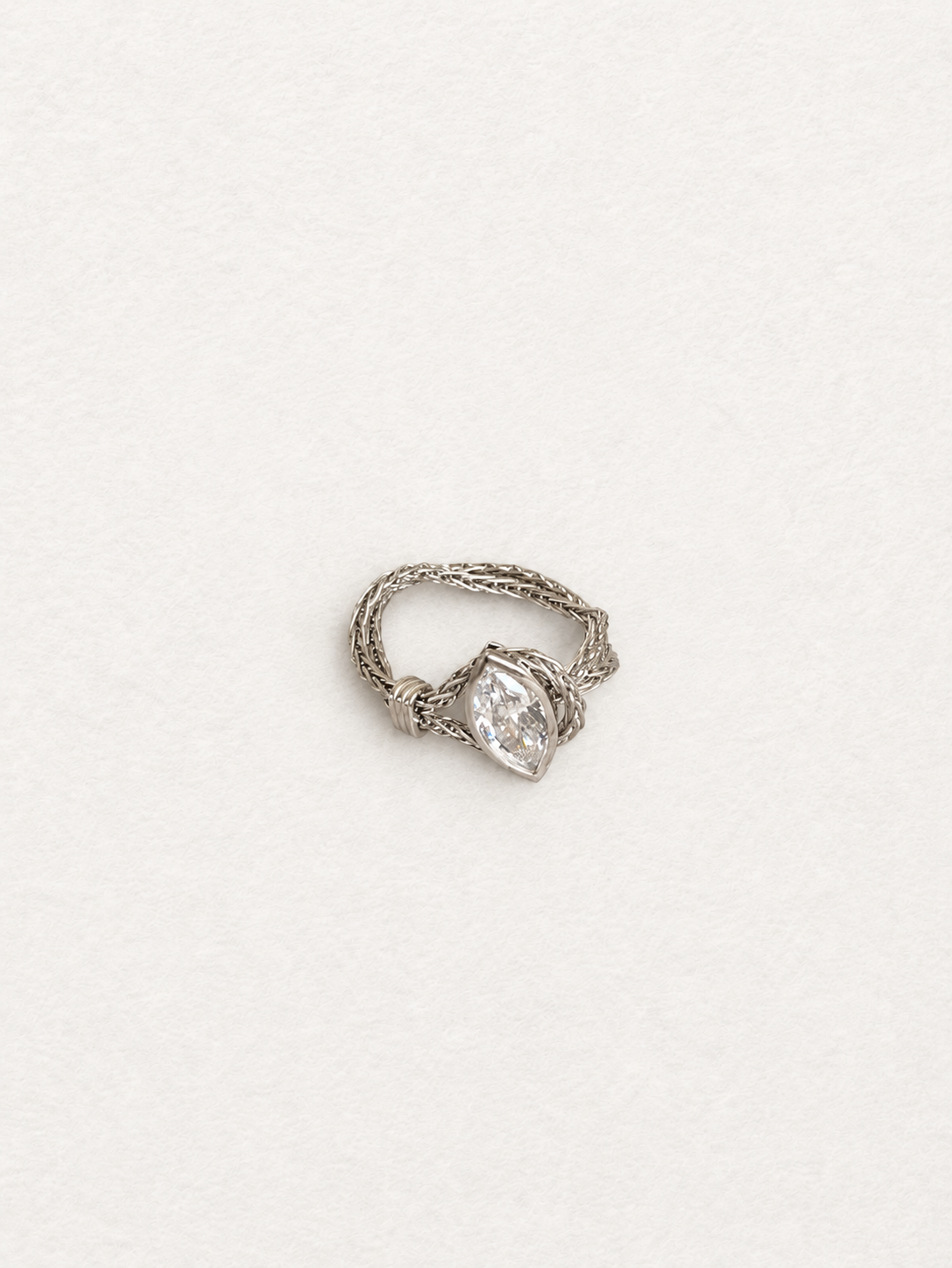 Marquise White Zircon Flex Ring