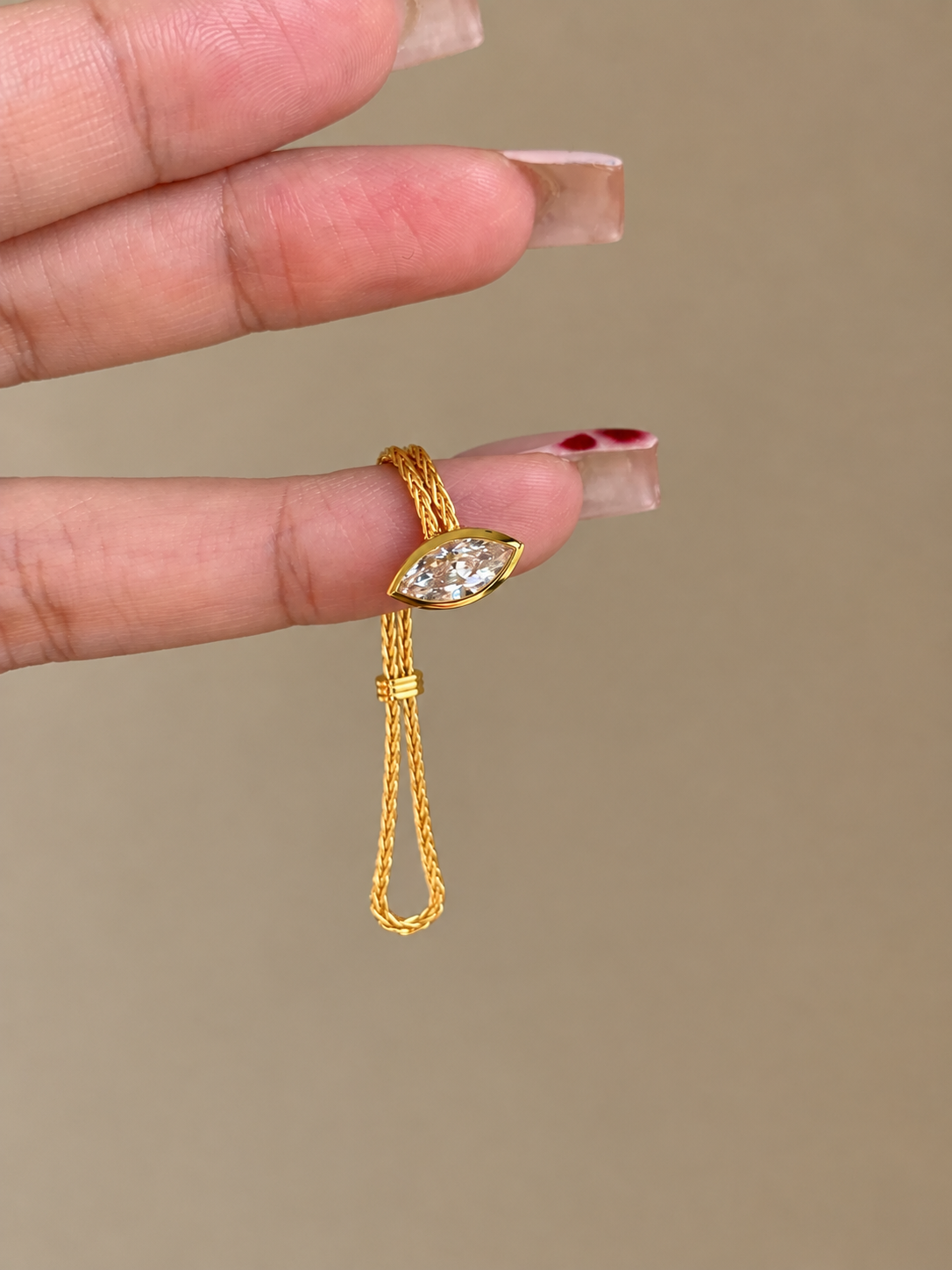 Marquise White Zircon Flex Ring