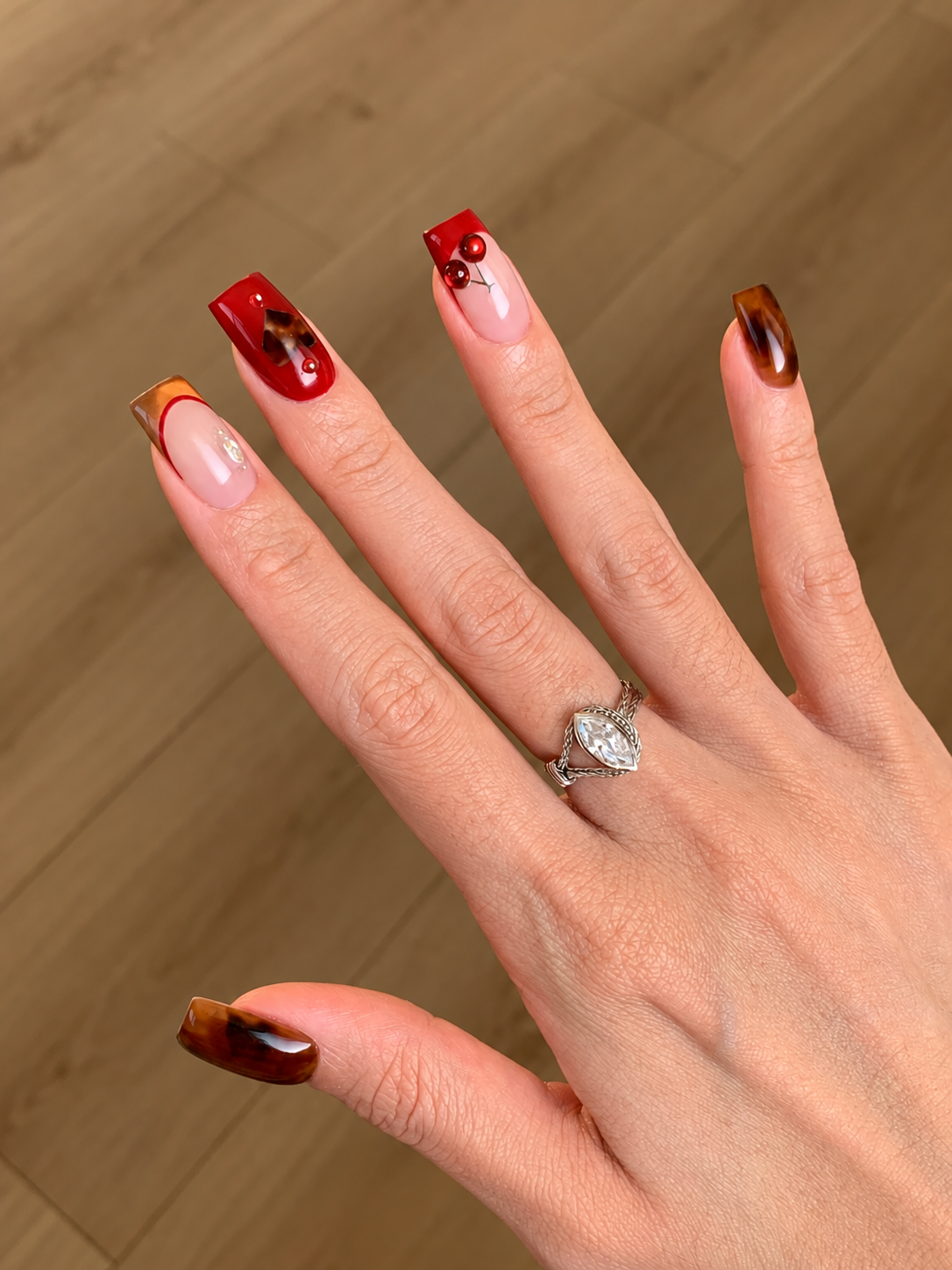 Marquise White Zircon Flex Ring