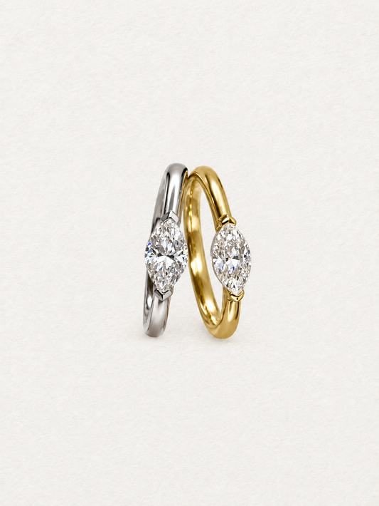 Marquise White Zircon Ring