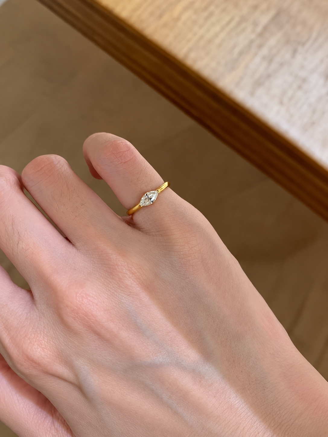 Marquise White Zircon Ring