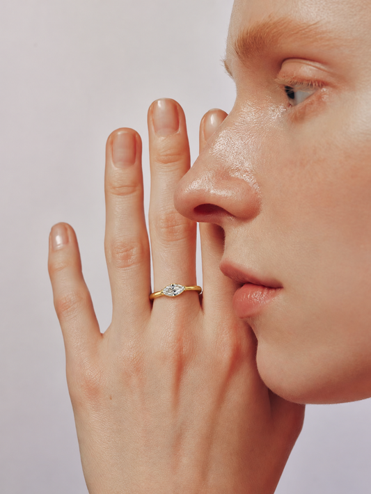 Marquise White Zircon Ring