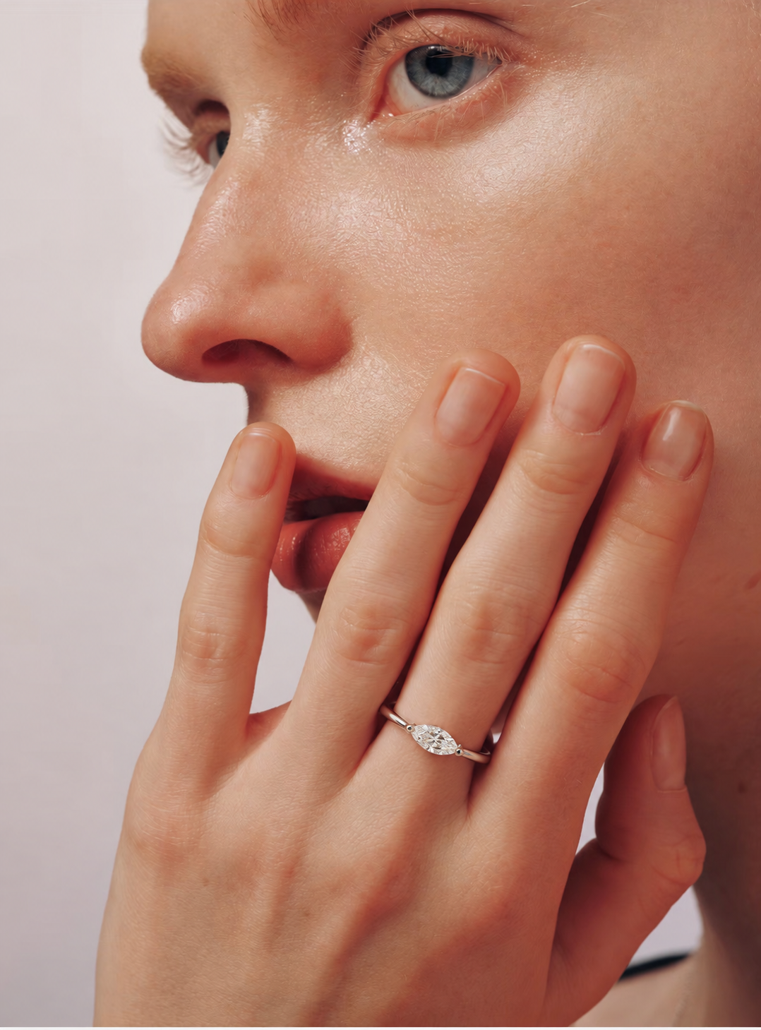 Marquise White Zircon Ring