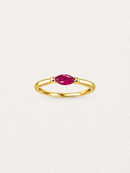 Marquise Red Zircon Ring