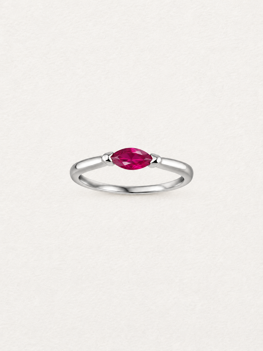Marquise Red Zircon Ring